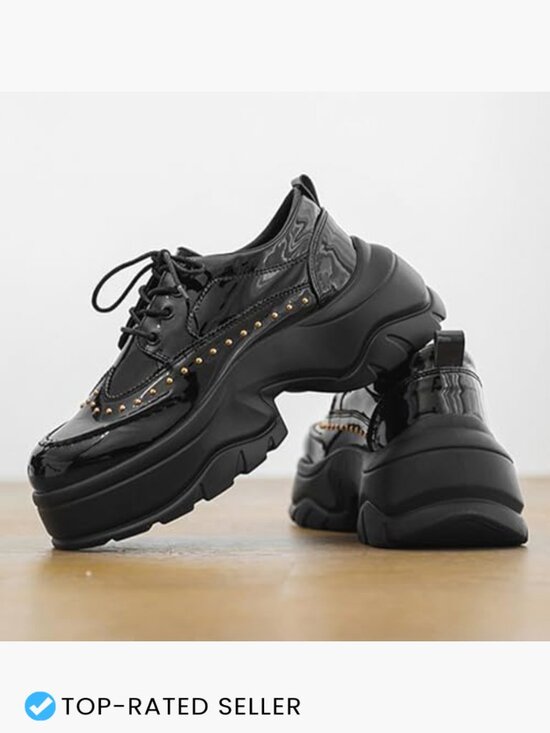 Men\'s Patent Leather Studded Platform Boots Side Zipper Combat Goth Street main image 7